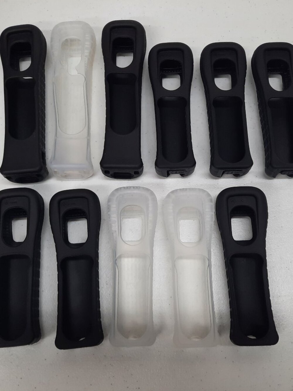 Nintendo Wii Remote Jacket Silicone Sleeves Grip Skins Black/Clear Lot RVL-022